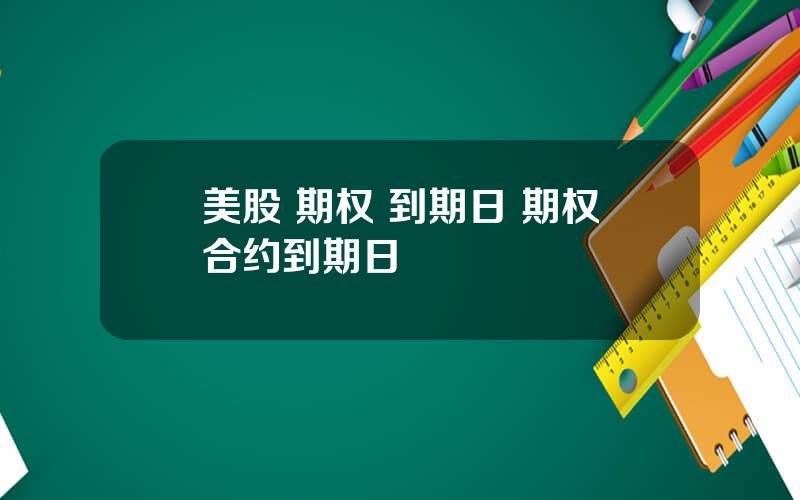 美股 期权 到期日 期权合约到期日